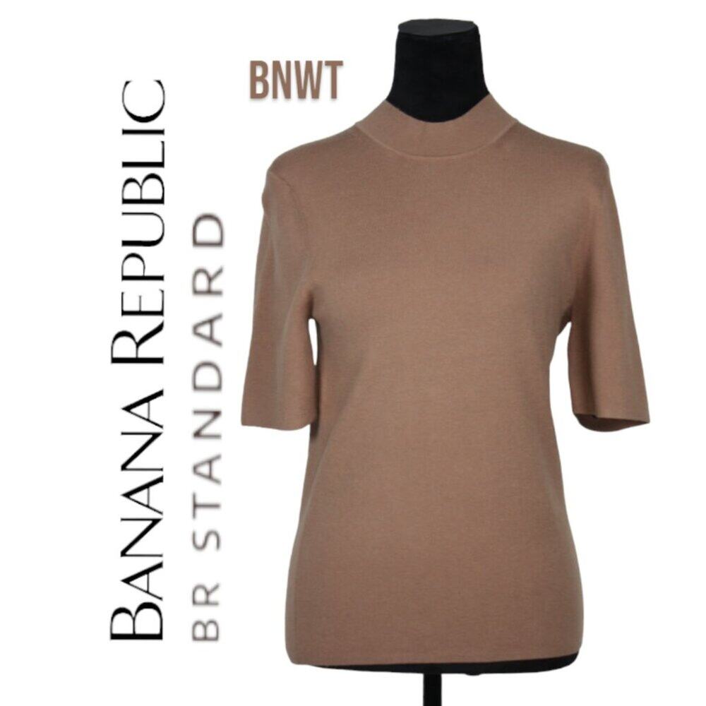 BNWT Banana Republic BR Standard Short Sleeve Mock Turtleneck Size Medium